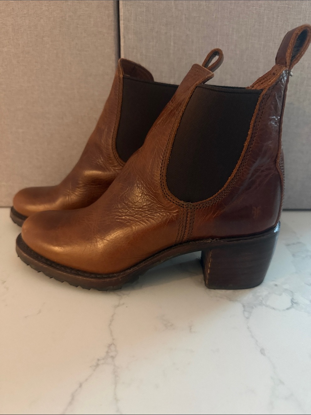 Leather Chelsea Ankle Boots in Brown